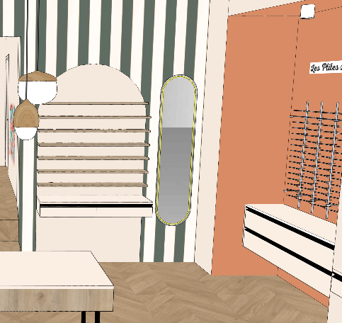 Boutique d’optique aménagée avec concept décoratif et projection 3D, réalisée par Marchand Décoration.